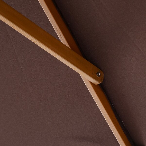 Outsunny Waterproof Garden Parasol Umbrella Wooden Sun Umbrella Outdoor Sun Shade Canopy, Dark Coffee,2 x 3m Aosom UK