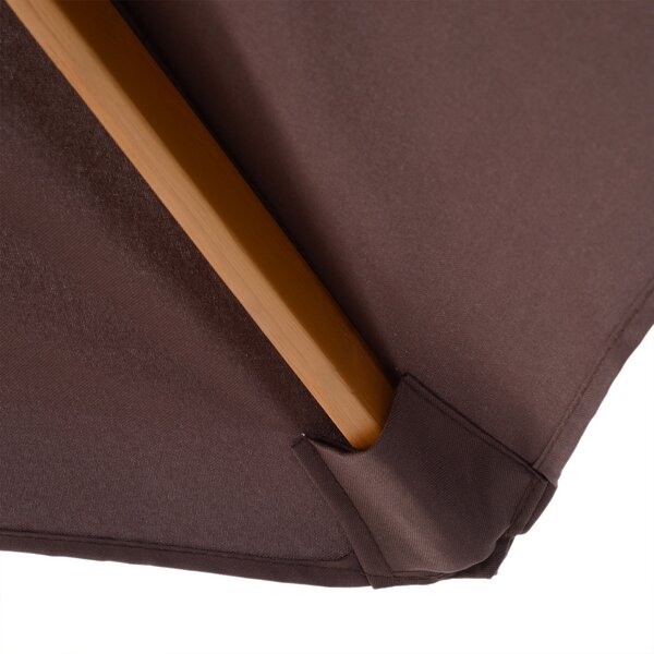 Outsunny Elegant Wooden Garden Parasol: 2.5m Patio Sunshade with UV Protection, Coffee Hue Aosom UK