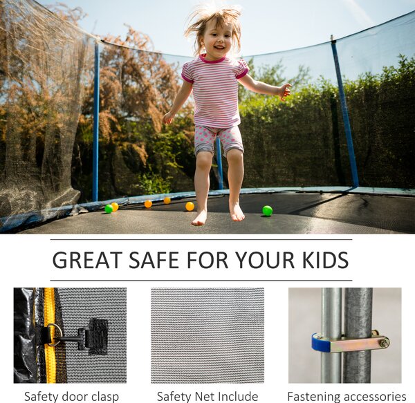 HOMCOM 13ft Trampoline Enclosure Net, Safety Barrier, Durable Mesh, Outdoor Activity, Easy Assembly Aosom UK