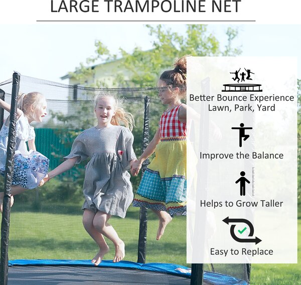 HOMCOM 13ft Trampoline Enclosure Net, Safety Barrier, Durable Mesh, Outdoor Activity, Easy Assembly Aosom UK