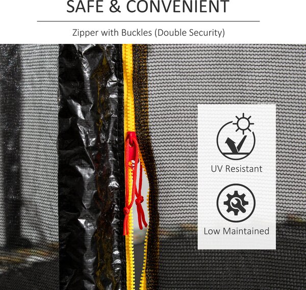 HOMCOM 13ft Trampoline Enclosure Net, Safety Barrier, Durable Mesh, Outdoor Activity, Easy Assembly Aosom UK