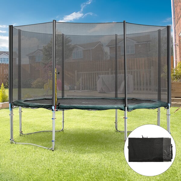 HOMCOM 13ft Trampoline Enclosure Net, Safety Barrier, Durable Mesh, Outdoor Activity, Easy Assembly Aosom UK
