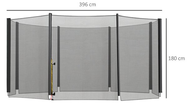 HOMCOM 13ft Trampoline Enclosure Net, Safety Barrier, Durable Mesh, Outdoor Activity, Easy Assembly Aosom UK