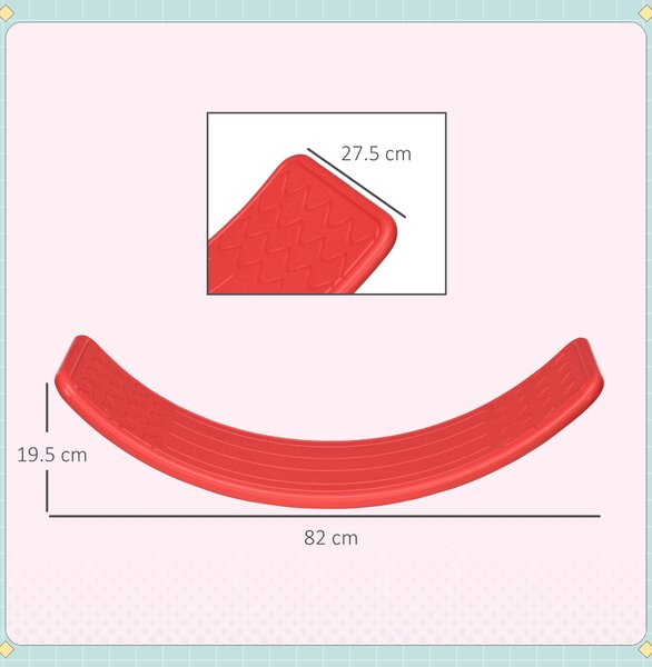 ZONEKIZ Wobble Wonder: Montessori Stepping Stone for Nursery Play, Durable Red Balance Board Aosom UK