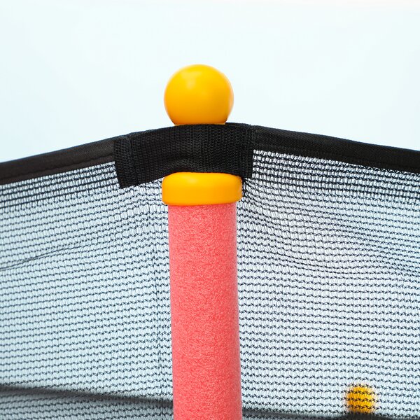 HOMCOM Kids Trampoline Mini Bouncer with Enclosure Safety Net For Ages 3-10 Years - Red Aosom UK