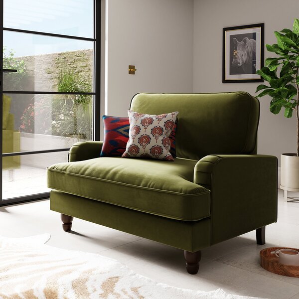 Beatrice Matte Velvet Snuggle Single Sofa Bed