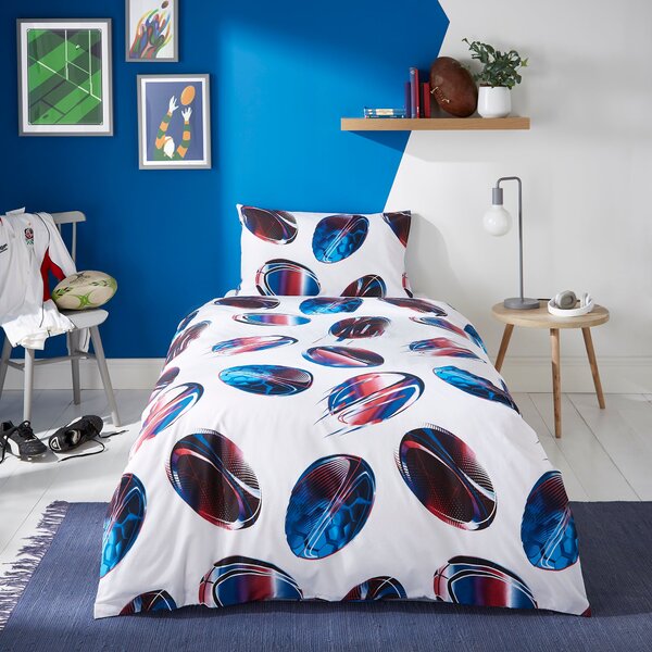 Rugby Reversible Duvet Cover and Pillowcase Set