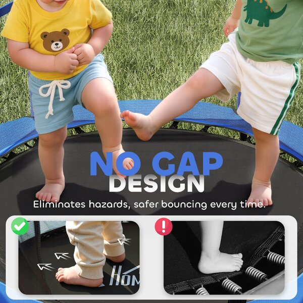 HOMCOM 4.6FT/75" Kids Trampoline, Indoor Outdoor Toddler Trampoline, with Safety Enclosure, Springless design - Blue Aosom UK