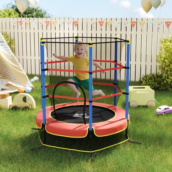 HOMCOM Kids Trampoline, with Safety Net, for Ages 3-10 Years Aosom UK