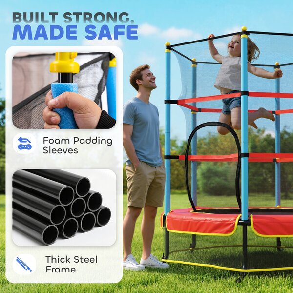 HOMCOM Kids Trampoline, with Safety Net, for Ages 3-10 Years Aosom UK