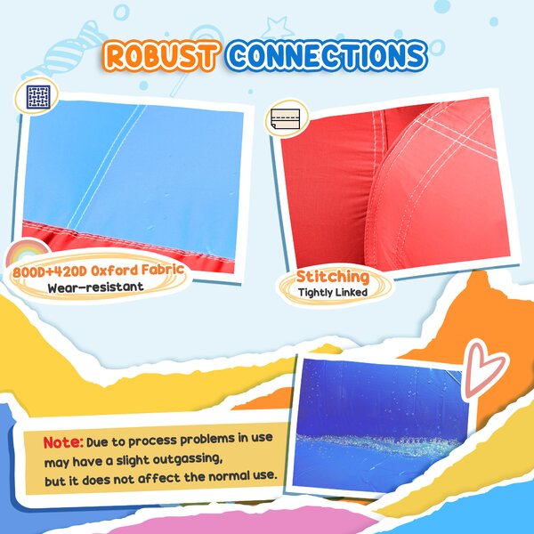 Outsunny 4 in 1 Kids Bounce Castle Large Sailboat Style Inflatable Slide Trampoline Water Pool Climbing Wall for Age 3-8, 2.65x2.6x2m Aosom UK