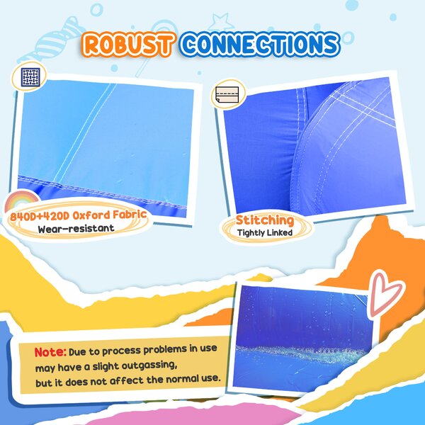 Outsunny 4 in 1 Kids Bounce Castle Extra Large Double Slides & Trampoline Design Inflatable House Pool Climbing Wall for Kids Age 3-8, 3.8x3.7x2.3m