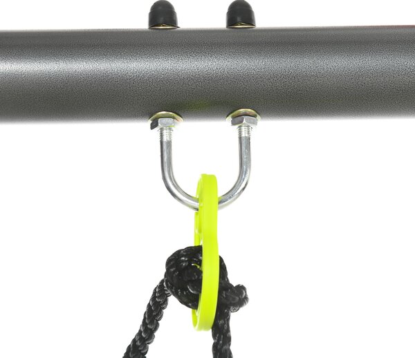 Outsunny Metal Garden Swing Set with Double Swings Glider Swing Seats Green