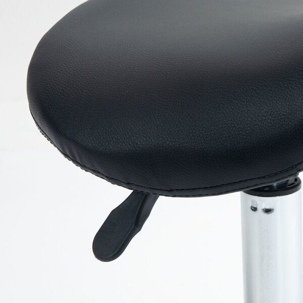 HOMCOM Salon Saddle Stool, Rolling Saddle Chair for Massage, Spa, Clinic, Beauty, Hairdressing and Tattoo, Black Aosom UK