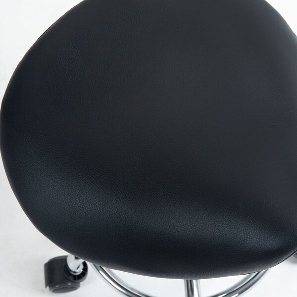 HOMCOM Salon Saddle Stool, Rolling Saddle Chair for Massage, Spa, Clinic, Beauty, Hairdressing and Tattoo, Black Aosom UK