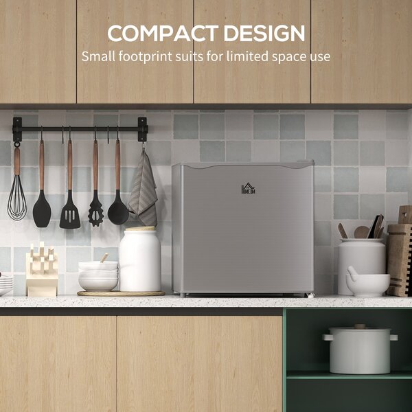 HOMCOM 35L Mini Freezer with Adjustable Temperature -24℃ to -14℃, Compact Freezer for Home, Grey Aosom UK