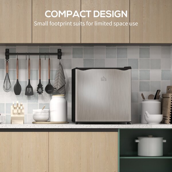 HOMCOM 35L Mini Freezer, -24℃ to -14℃ Temperature - Silver Tone