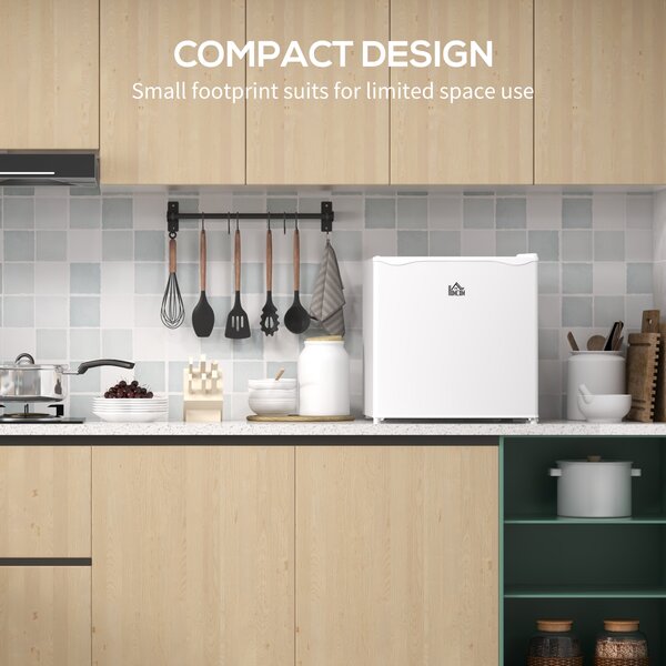 HOMCOM 35L Mini Freezer with Reversible Door and Removable Shelf, Compact Freezer, White Aosom UK