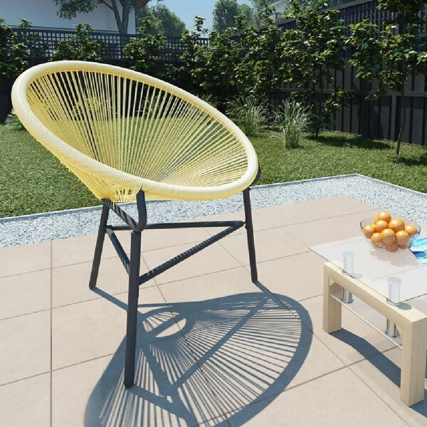 Durant Poly Rattan Garden Moon Chair In Beige
