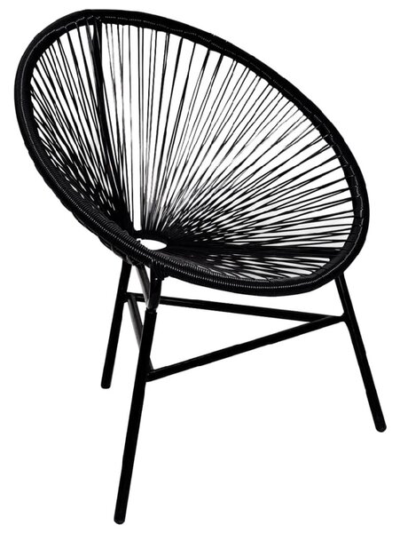 Durant Poly Rattan Garden Moon Chair In Black