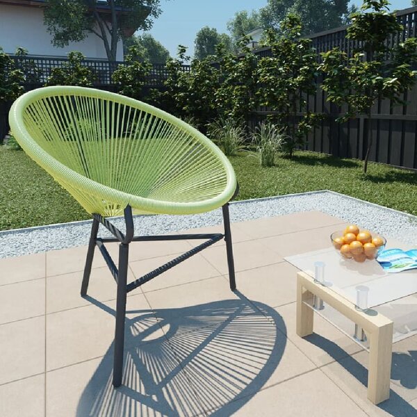 Durant Poly Rattan Garden Moon Chair In Green