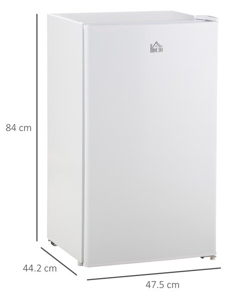HOMCOM 91 Litre Freestanding Under Counter Fridge with Chiller Box, Reversible Door, Adjustable Thermostat 47.5cm Wide Noise Level: Decibels 40 White