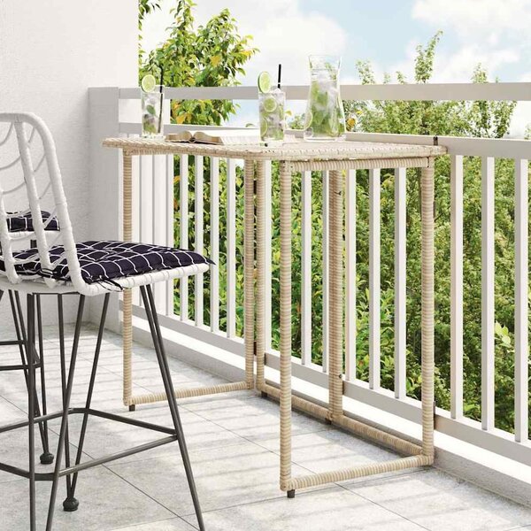Epping Rattan Garden Folding Dining Table In Beige