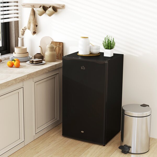 HOMCOM 91L Freestanding Under-Counter Fridge with Lock, Black Aosom UK