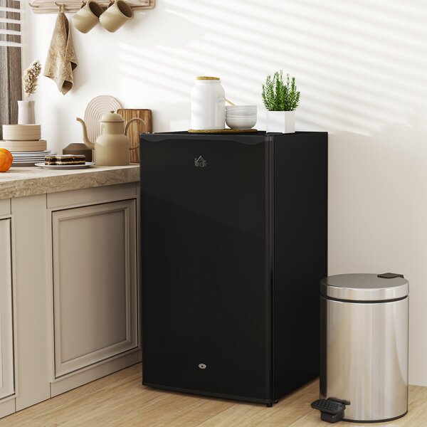 HOMCOM 91L Freestanding Under-Counter Fridge with Lock, Black Aosom UK