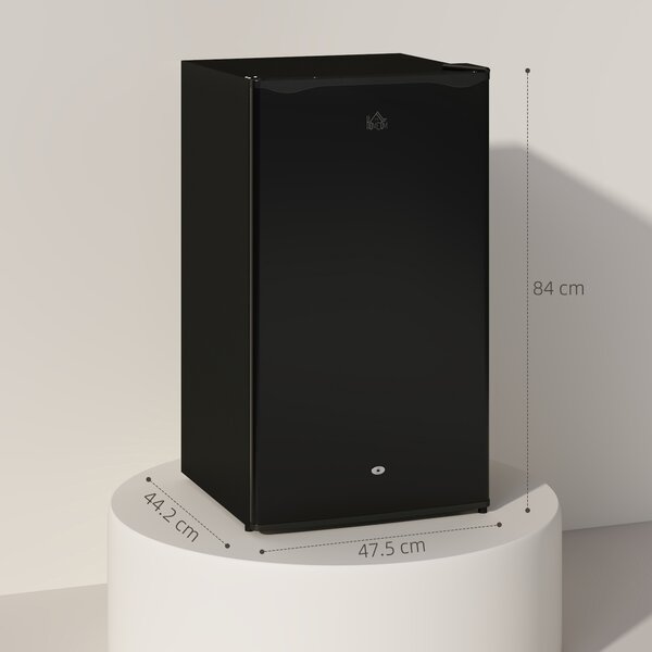 HOMCOM 91L Freestanding Under-Counter Fridge with Lock, Black Aosom UK