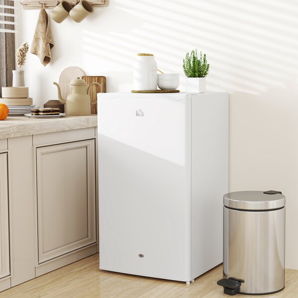HOMCOM Small under counter fridge Compact under counter fridge Under counter fridge with lock 91L Freestanding White Aosom UK
