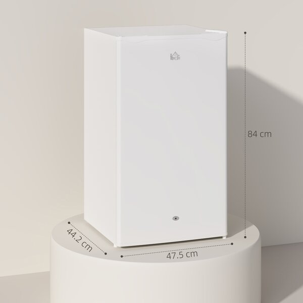 HOMCOM Small under counter fridge Compact under counter fridge Under counter fridge with lock 91L Freestanding White Aosom UK