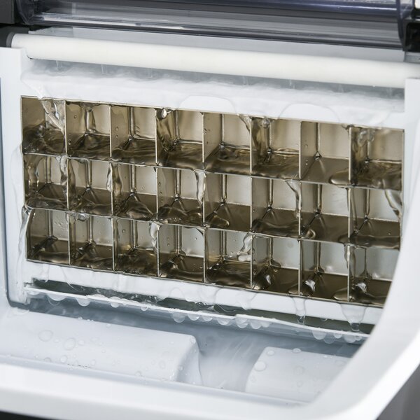 HOMCOM Ice Maker Machine Countertop, 20Kg in 24 Hrs, 24 Cubes Ready in 14-18Mins, Stainless Steel Ice Cube Maker, 3.2L w/ Adjustable Aosom UK