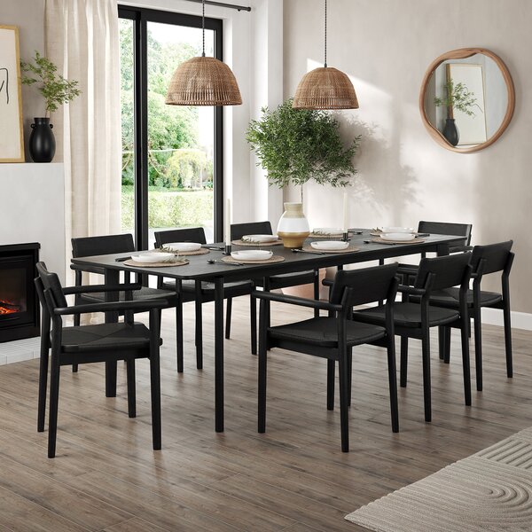 Hudson 6-8 Seater Rectangular Extendable Dining Table, Oak