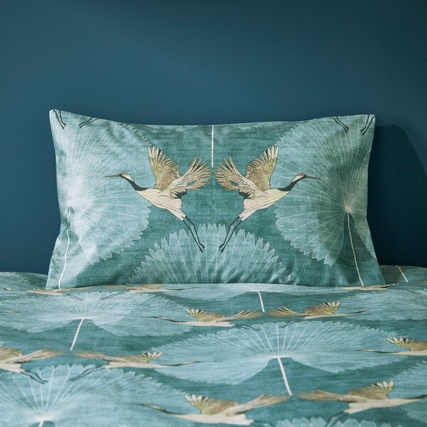 Luxe Cranes Duvet Cover and Pillowcase Set