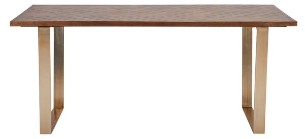 Anya 4 Seater Rectangular Parquet Dining Table, Mango Wood