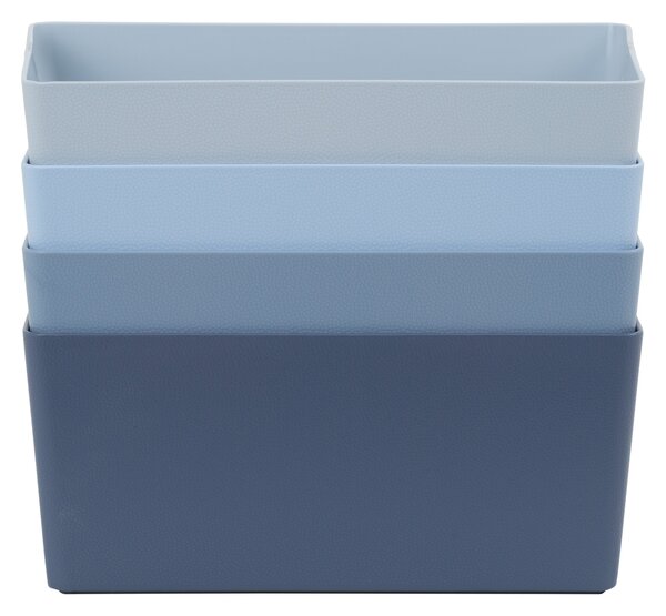 Wham Studio Set of 4 Plastic Storage Basket 4.02 Blue