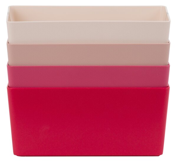 Wham Studio Set of 4 Plastic Storage Basket 4.02 Pink