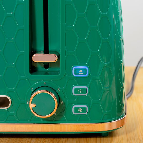 HOMCOM Kettle and Toaster Set, 1.7L 3000W Fast Boil Jug Kettle with 4 Slice Toaster with 7 Level Browning Controls & Crumb Tray, Green Aosom UK