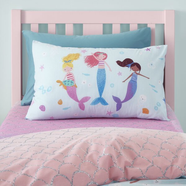 Catherine Lansfield Mermaid Reverisble Single Duvet Cover & Pillowcase Set