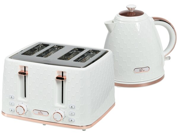 HOMCOM 3kW Rapid Boil Honeycomb Kettle - Cream