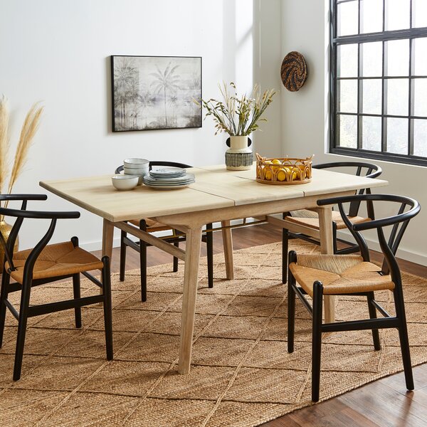 Laila 4 Seater Square Extendable Dining Table, Mango Wood