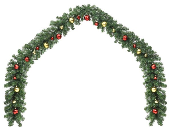 Christmas Garland Decorated with Baubles 5 m