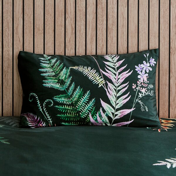 Rhapsody Green Fern Luxury Velvet Duvet Cover & Pillowcase Set