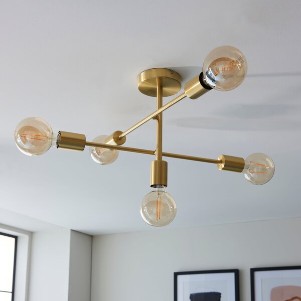 Vogue Ryker 5 Light Semi Flush Ceiling Light