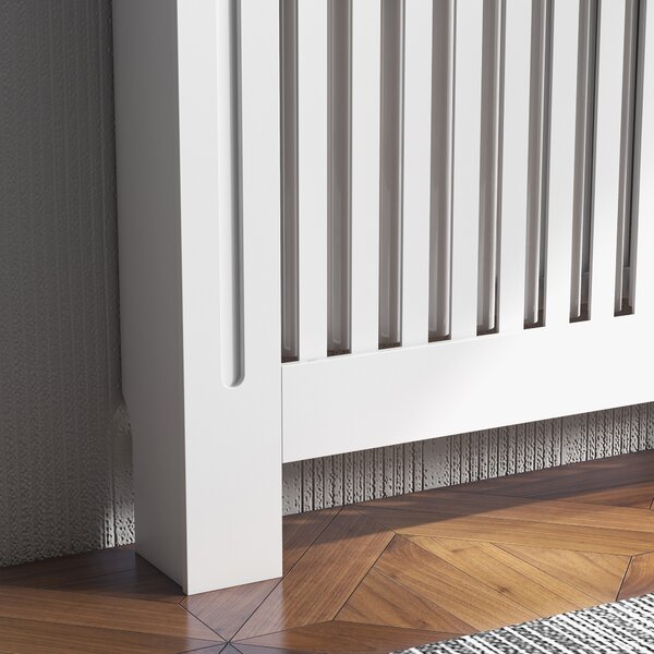 HOMCOM Modern Minimalist Radiator Cover, MDF Construction, Contemporary Design, 112x81x19cm, Pure White Aosom UK