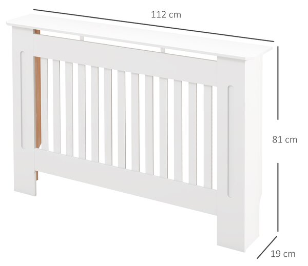 HOMCOM Modern Minimalist Radiator Cover, MDF Construction, Contemporary Design, 112x81x19cm, Pure White Aosom UK