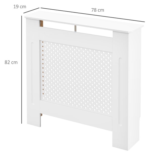 HOMCOM Modern Radiator Cover, Wooden Heating Cabinet, Grill Style Diamond Design, Painted White, Small Aosom UK