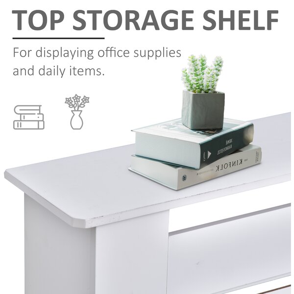 HOMCOM MDF Extendable Radiator Cover Cabinet Shelving Home Office Slatted Design White 139-208.5L x 20.5W x 82.5H cm Aosom UK
