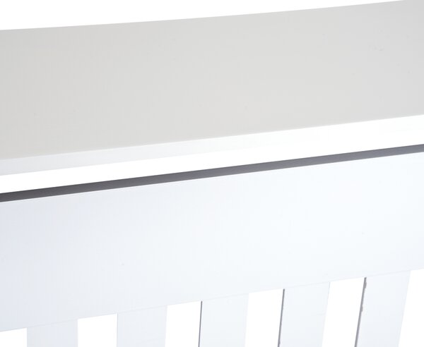 HOMCOM Vertical Slatted Radiator Cover, MDF Wooden Cabinet for Home Office, 78L x 19W x 81H cm, White Aosom UK
